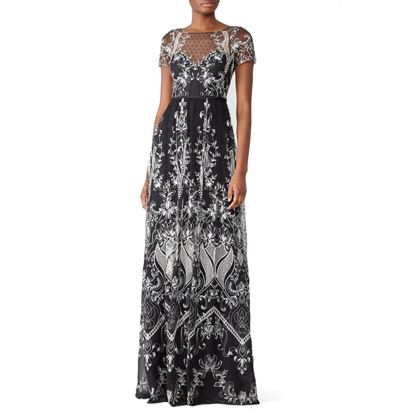 marchesa notte embroidered gown