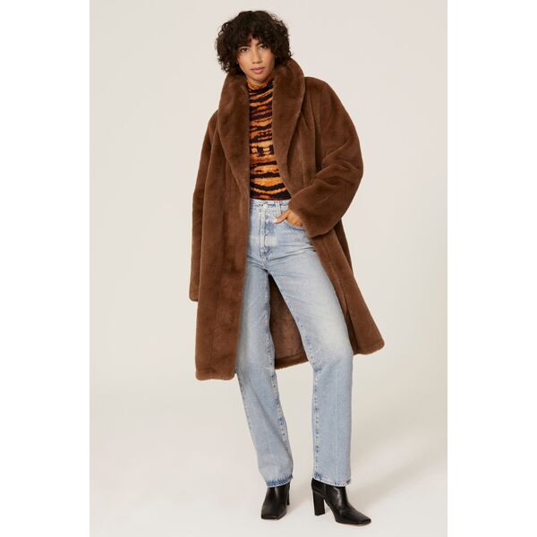 Apparis Bree Faux Fur Wrap Coat brown
