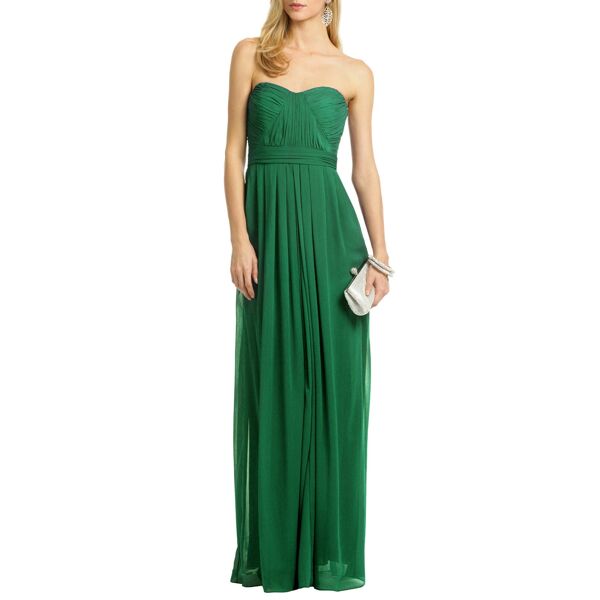 Badgley Mischka Flora Chiffon Gown green