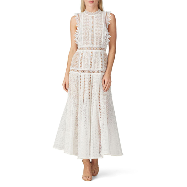 lace panel midi dress