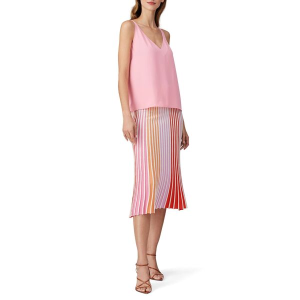 525 America Stripe Pleated Skirt pink-multicolored-print