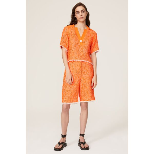 3.1 Phillip Lim Spring Tweed Walking Shorts Orange