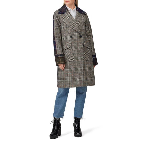 nvlt plaid long coat