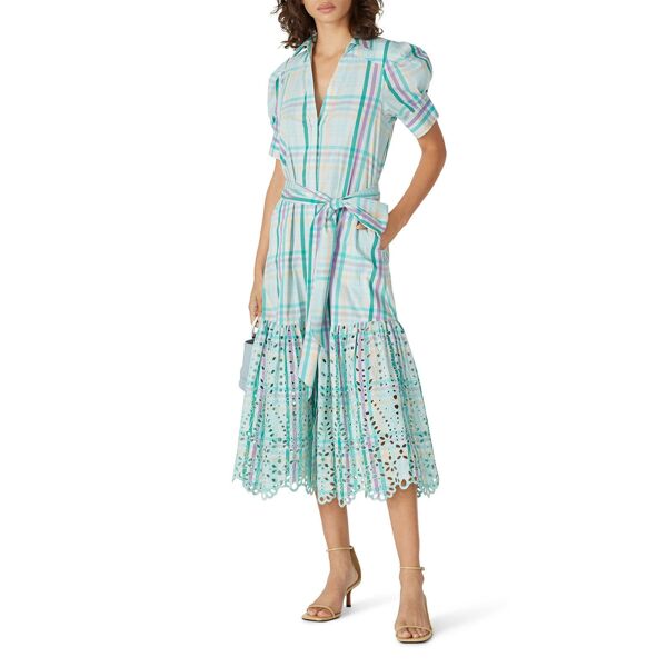 Tanya Taylor Striped Fern Dress Green-print