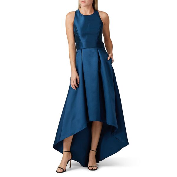 Hutch Teal Cross Back High Low Gown blue