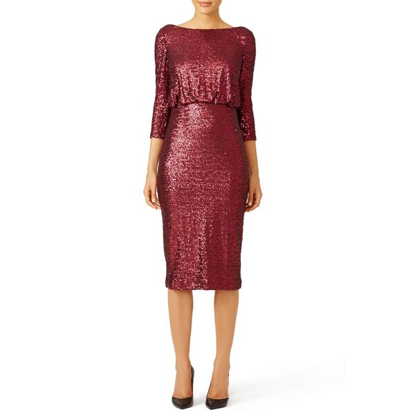 Badgley Mischka Merlot Sequin Sheath Red
