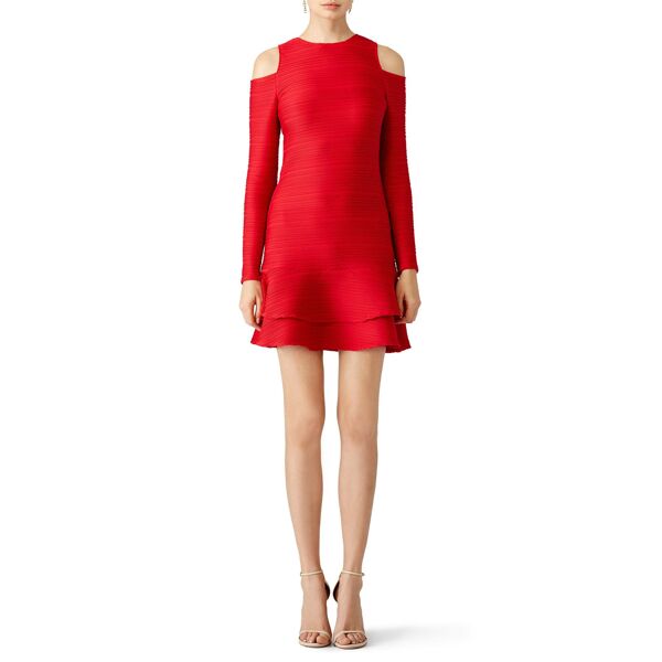 Shoshanna Red Ottoman Jacquard Dress red