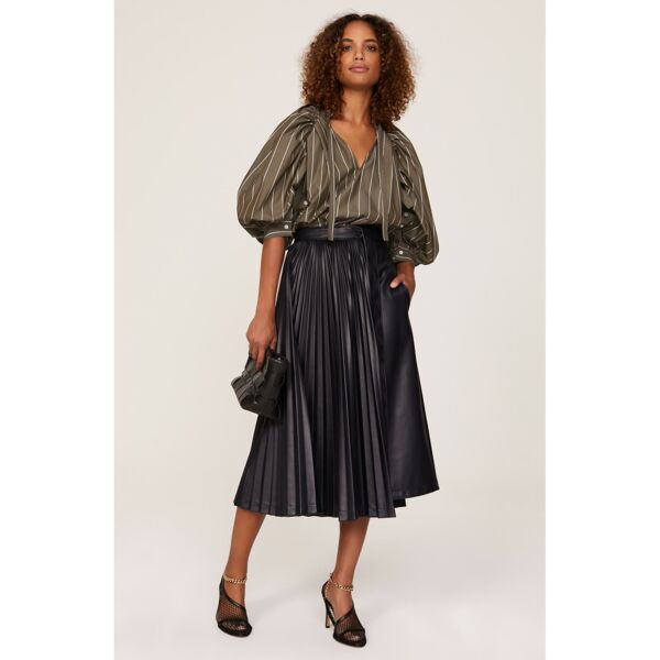 3.1 Phillip Lim Striped Poplin Top Green-print