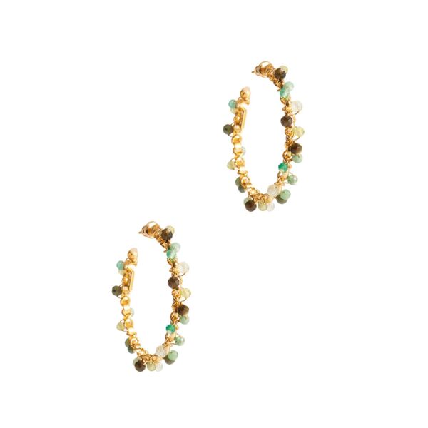 Gas Bijoux Creole Orphee Hoops green-gold