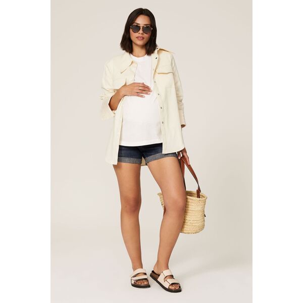 7 For All Mankind Maternity Midroll Shorts Blue