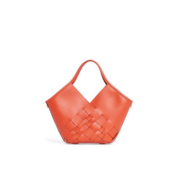 Hereu Tomato Coloma Small Interwoven Tote orange