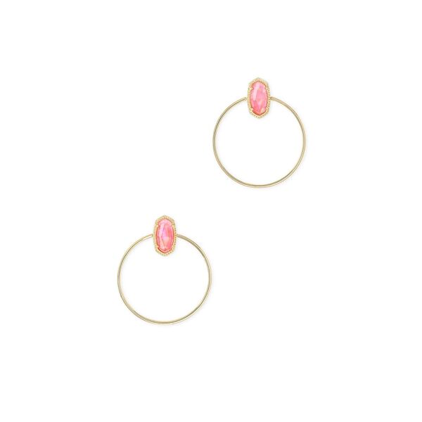 Kendra Scott Mayra Open Frame Earrings gold-pink