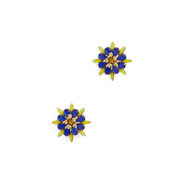 Elizabeth Cole Garrett Earrings blue-yellow-gold
