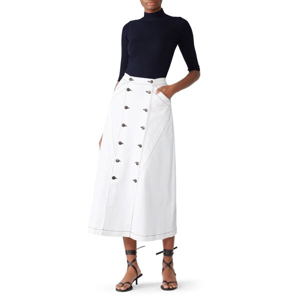 3x1 3x1 x Jason Wu Denim Long Skirt white