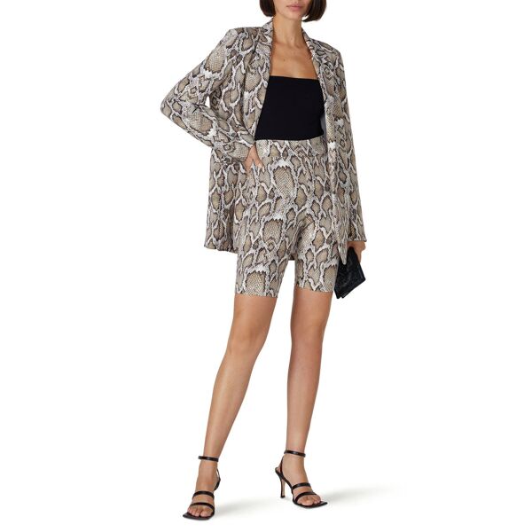 Afrm Callon Snake Print Biker Shorts brown-print-white