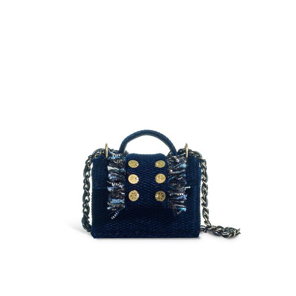 Kooreloo Blue Velvet Petite Honeycomb Bag blue