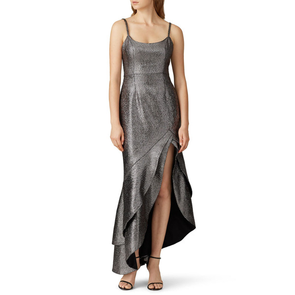 Hutch Silver Metallic Malia Gown silver