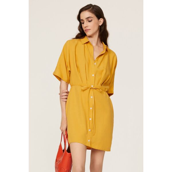 Thakoon Collective Yellow Tie Waist Shirtdress yellow