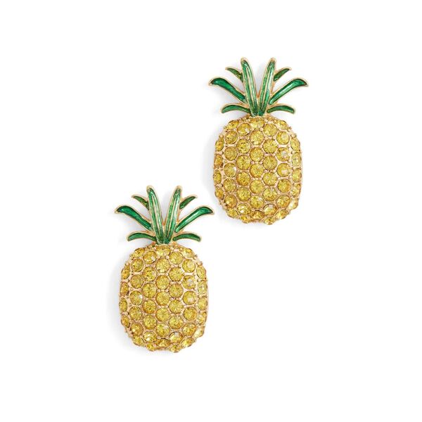 Kenneth Jay Lane Yellow Pineapple Earrings yellow-green-gold