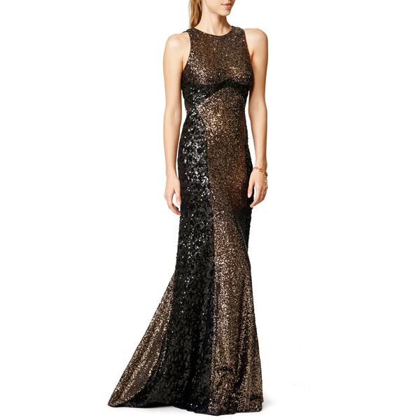 Badgley Mischka Sequin Silo Gown Gold
