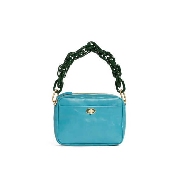 Clare V. Turnlock Midi Sac blue
