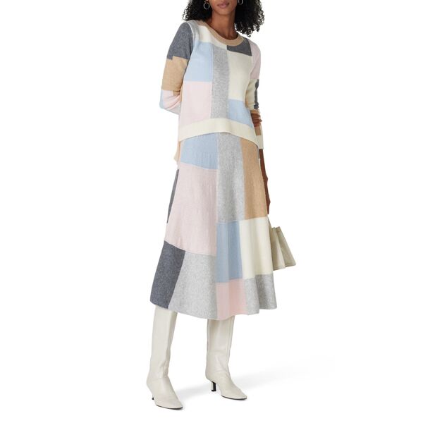 Adam Lippes Collective Patchwork Circle Skirt multicolored-print