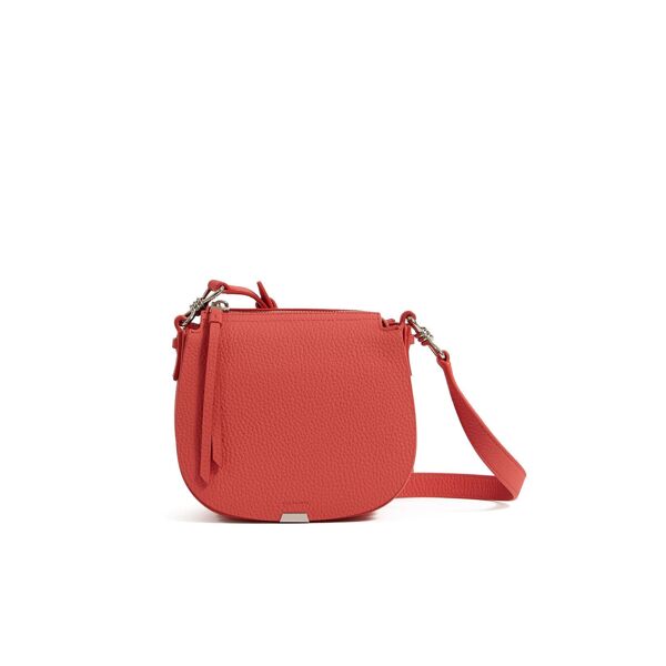 AllSaints Coral Pink Captain Leather Lea Round Crossbody pink