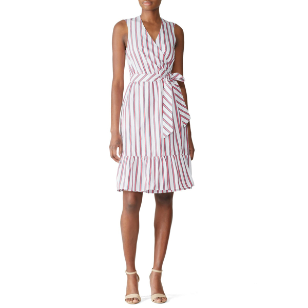 faux wrap detail tank dress