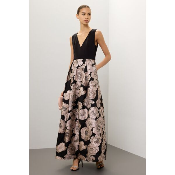 Hutch Black Floral Jacquard Gown black-print