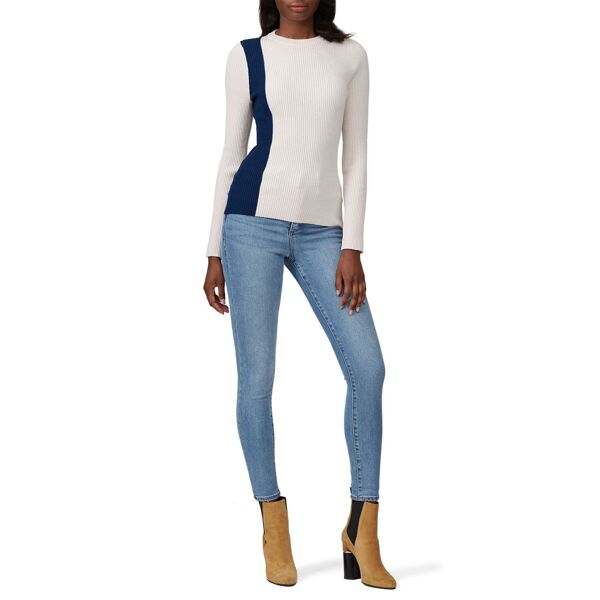3.1 Phillip Lim Two Tone Ribbed Pullover White-blue-print
