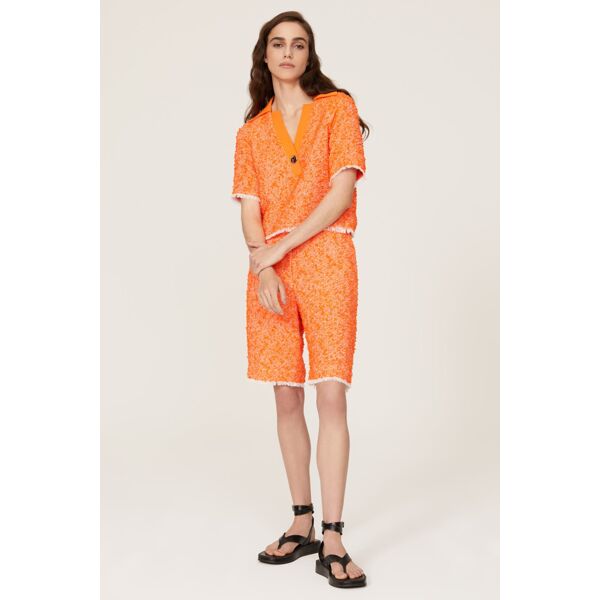 3.1 Phillip Lim Tweed Polo Top Orange