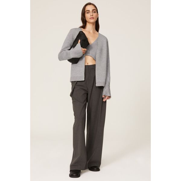3.1 Phillip Lim Zip Front Wool Cardigan Grey