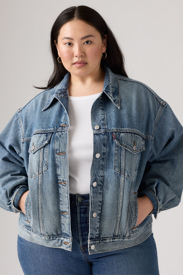 Levi's Kurtka Trucker w klimacie lat 90. (duże rozmiary) - Kobiety - 3X - Niebieski / Turning Heads Plus