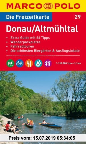 Gebr. - MARCO POLO Freizeitkarte Donau, Altmühltal 1:110.000: Extra Guide mit 66 Tipps. Wanderparkplätze. Fahrradtouren. Die schönsten Biergärten und