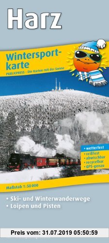 Gebr. - Wintersportkarte Harz: Mit Skiwanderwegen, Loipen und Pisten, reissfest, wetterfest, abwischbar, GPS-genau. 1:50000: Mit Ski- und Winterwander
