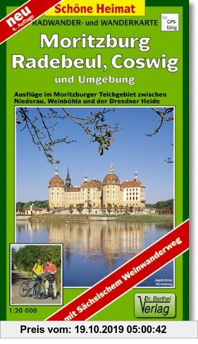Gebr. - Radwander- und Wanderkarte Moritzburg, Radebeul, Coswig und Umgebung: Ausflüge im Moritzburger Teichgebiet zwischen Niederau, Weinböhla und de