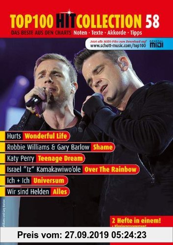 Gebr. - Top 100 Hit Collection 58: 6 Chart-Hits: Over The Rainbow - Wonderful Life - Shame - Teenage Dream - Universum - Alles. Noten für Klavier und