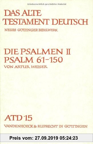 Die Psalmen II: Psalm 61-150 (Das Alte Testament Deutsch. Atd. Kartonierte Ausgabe)