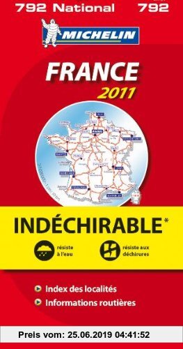 Gebr. - MICHELIN Nationalkarte Frankreich: widerstandsfähiges Papier