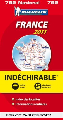 Gebr. - MICHELIN Nationalkarte Frankreich: widerstandsfähiges Papier