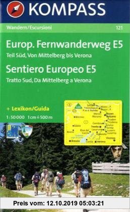 Gebr. - Europäischer Fernwanderweg E 5, Teil Süd: Wandern / Escursioni. 1:50.000