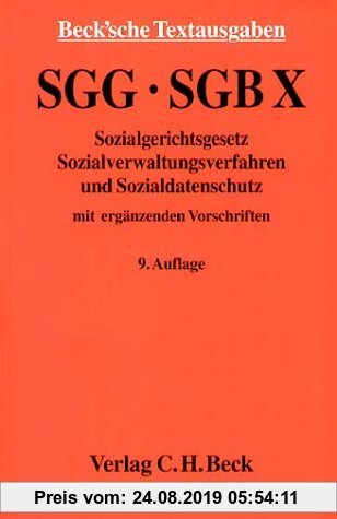 Gebr. - SGG/SGB X - Sozialgerichtsgesetz - Sozialverwaltungsverfahren und Sozialdatenschutz. Mit ergänzenden Vorschriften