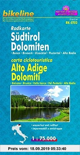 Gebr. - Bikeline Radkarte Südtirol / Dolomiten 1 : 75 000, wasserfest und reißfest, GPS-tauglich mit UTM-Netz