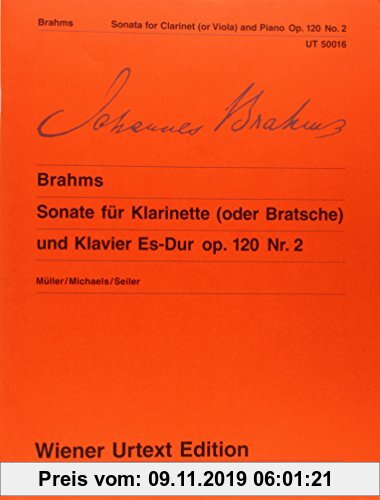Gebr. - Sonate Es-Dur: Nach der Stichvorlage und der Originalausgabe. op. 120/2. Klarinette (Bratsche) und Klavier. (Wiener Urtext Edition)