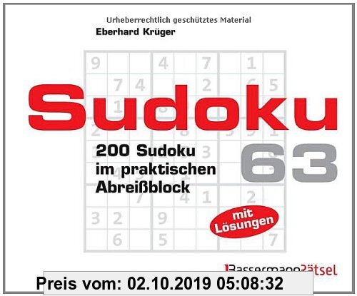 Gebr. - Sudoku Block 63: 200 Sudoku im praktischen Abreißblock