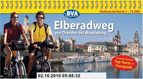 Gebr. - Elberadweg Dresden-Magdeburg, Kompakt-Spiralo, Radwanderkarte 1 : 75 000
