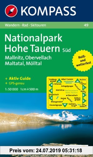 Gebr. - Nationalpark Hohe Tauern Süd, Mallnitz, Maltatal, Mölltal. Wandern / Rad / Skitouren. GPS-genau. 1:50.000
