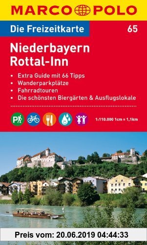 Gebr. - MARCO POLO Freizeitkarte Niederbayern, Rottal-Inn 1:120.000: Extra Guide mit 66 Tipps. Wanderparkplätze. Fahrradtouren. Die schönsten Biergärt