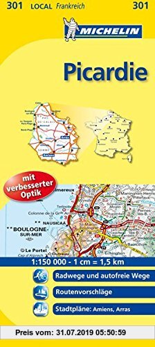 Gebr. - Michelin Picardie: Straßen- und Tourismuskarte