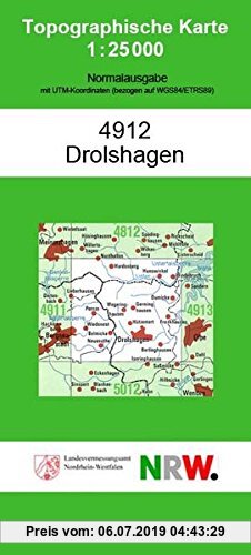 Gebr. - Drolshagen (N) (Topographische Karten 1:25000 (TK 25) Nordrhein-Westfalen (amtlich) / Normalausgabe (N): Grundriss, Gewässer, Höhenlinien, Veg